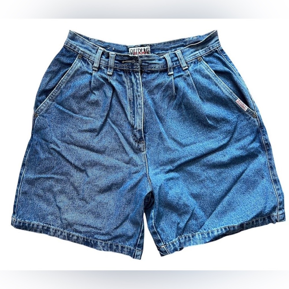 Bill Blass Pleated Front Denim Mom Shorts Sz 10